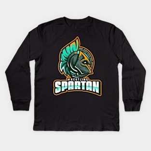 Spartan Wrestling Kids Long Sleeve T-Shirt